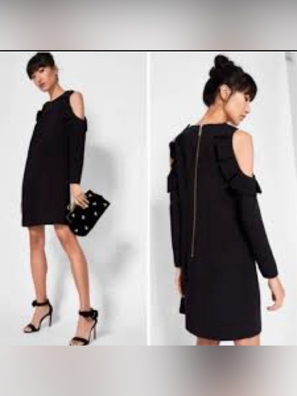 Ted Baker Siiara Cold Shoulder Frill dress